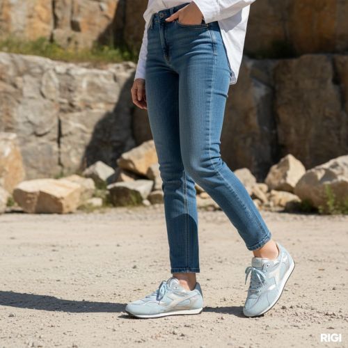 Diadora Heritage Equipe Revenge Iride sneaker voor dames in lichtblauw.