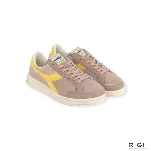 Prestige Horsy Croco in beige pony met geel suède voor dames. 