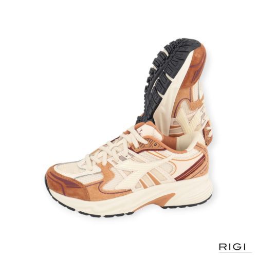 Diadora Mythos Star in cognac suède met offwit mesh voor dames.  
