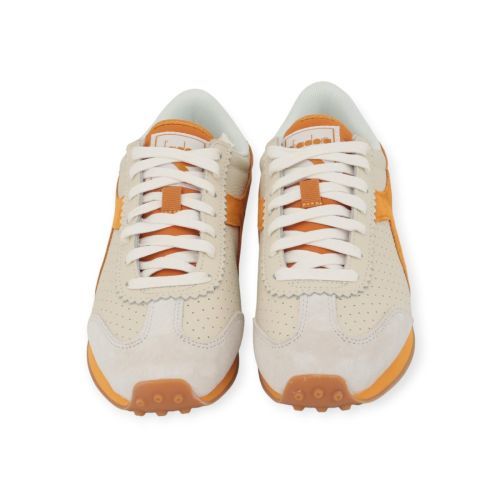 Diadora rally punched dames sneaker in wit en geel.