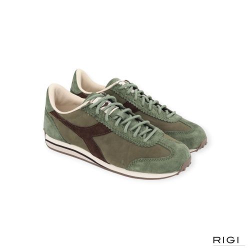 Diadora Rally Waxed heren sneaker in groen suede.