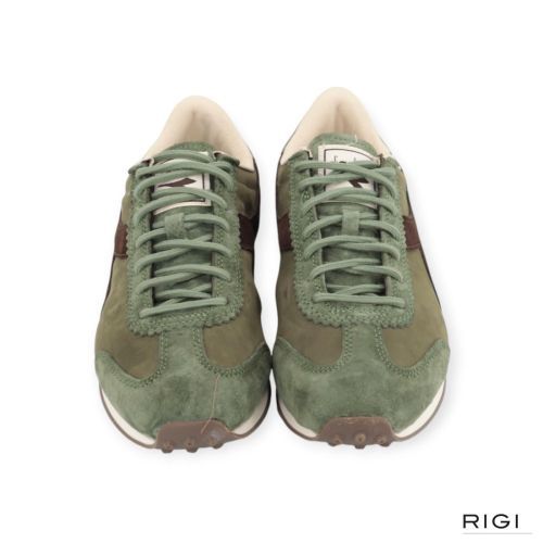 Diadora Rally Waxed heren sneaker in groen suede.