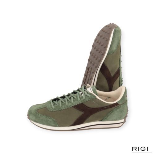 Diadora Rally Waxed heren sneaker in groen suede.