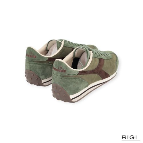 Diadora Rally Waxed heren sneaker in groen suede.