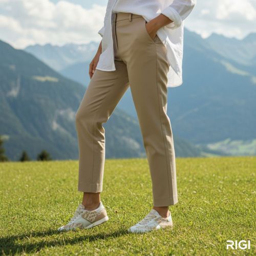 DL Sport 6945 sneaker voor dames in wit leer met raffia