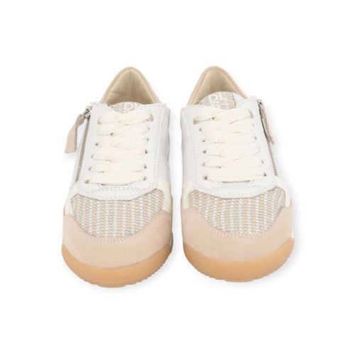 DL sport 6954 dames sneaker in off wit met beige leer.