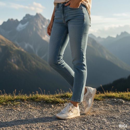 DL Sport 6958 dames sneaker in het beige leer. 