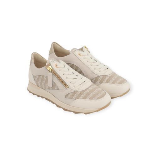 DL Sport 6958 dames sneaker in het beige leer. 