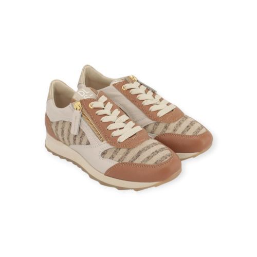 DL Sport 6958 dames sneaker in het cognac met beige leer. 