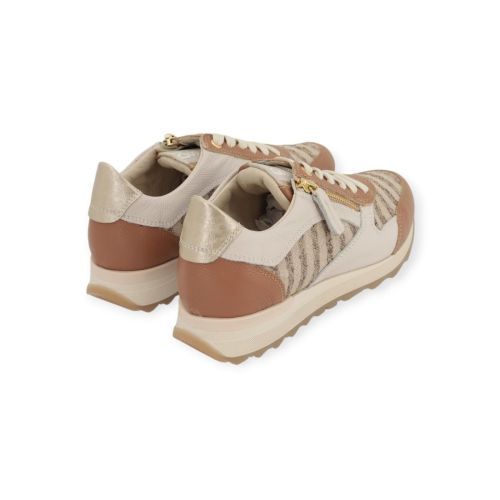 DL Sport 6958 dames sneaker in het cognac met beige leer. 