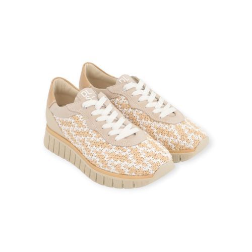 Dl Sport dames sneaker in beige raffia leer. Dl Sport dames sneaker in beige raffia leer.