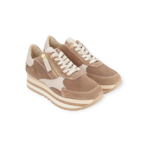 Dl Sport dames sneaker in camel suede.