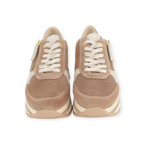 Dl Sport dames sneaker in camel suede.