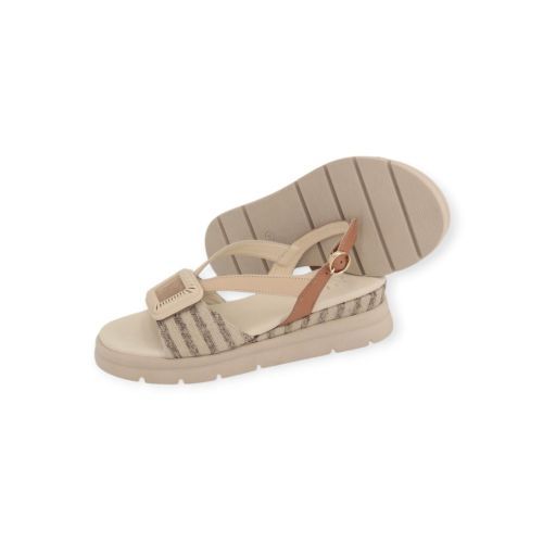 Dl Sport dames sandaal in het beige met cognac leer.