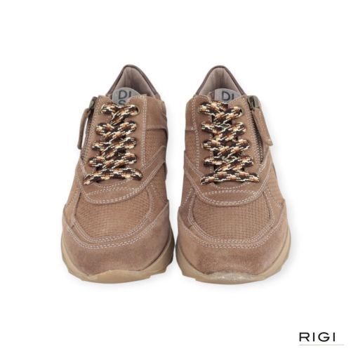 DL Sport 7141 dames sneaker in licht bruin suede.