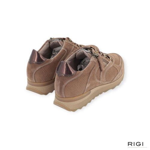 DL Sport 7141 dames sneaker in licht bruin suede.