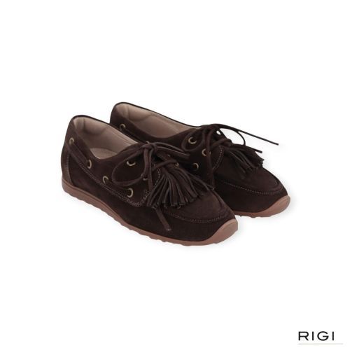 DL-Sport 7159 mocassin in donkerbruin suède voor dames. DL-Sport 7159 mocassin in donkerbruin suède voor dames.