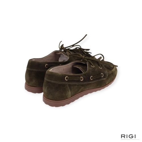 DL-Sport 7159 mocassin in groen suède voor dames. 