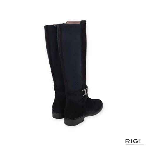 Dl Sport 7188 dames laars in blauwe suede met strech.