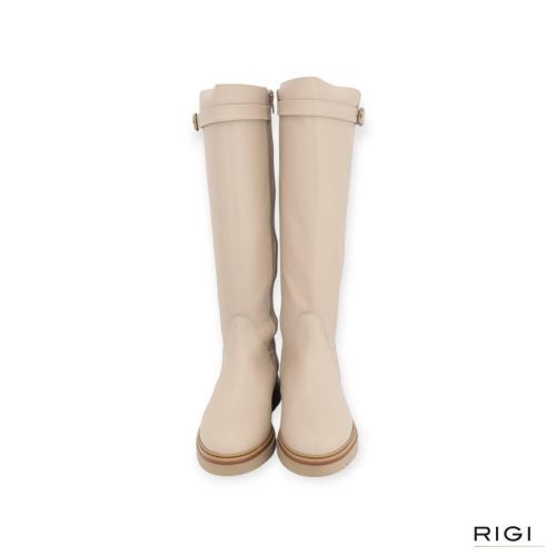 Dl-Sport 7197 laars in beige, off wit leer voor dames. Dl-Sport 7197 laars in beige, off wit leer voor dames.