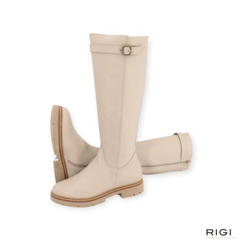 Dl-Sport 7197 laars in beige, off wit leer voor dames. Dl-Sport 7197 laars in beige, off wit leer voor dames.