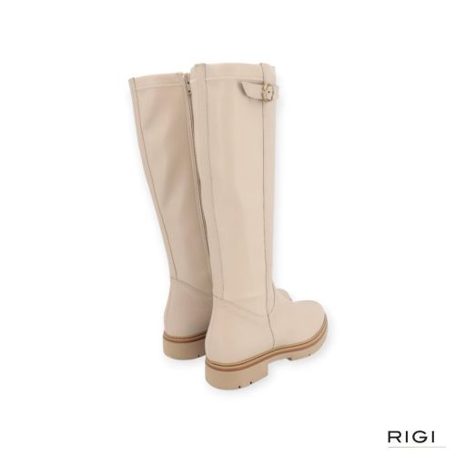 Dl-Sport 7197 laars in beige, off wit leer voor dames. Dl-Sport 7197 laars in beige, off wit leer voor dames.