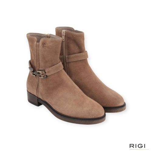 DL-Sport 7205 enkellaars in taupe suède voor dames. 