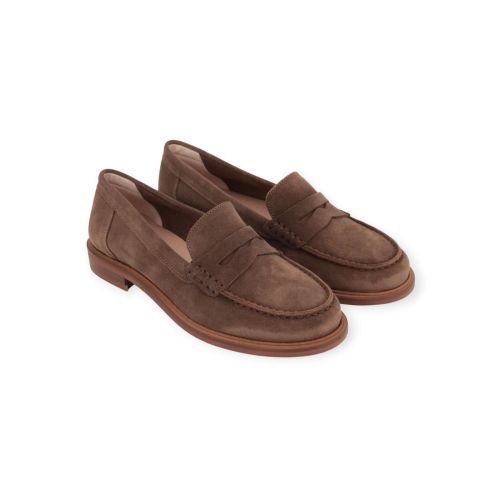 Elisa Lanci Elsa Mocassin in donkerbruin suède voor dames. 