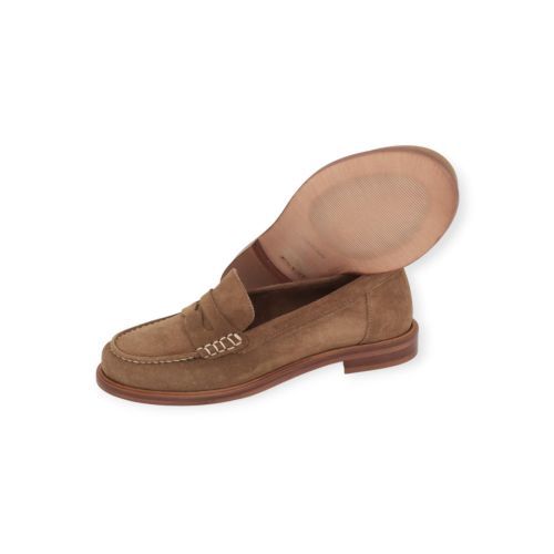 Elisa Lanci Elsa Mocassin in cognac suède voor dames. 