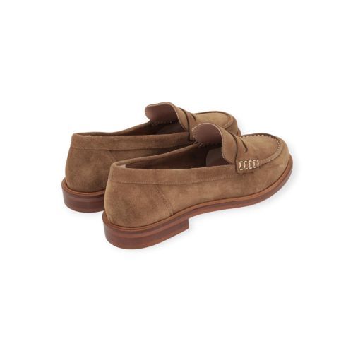 Elisa Lanci Elsa Mocassin in cognac suède voor dames. 