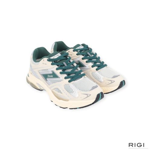 Etonic Elite Fluo in offwit leer met groen voor heren. Etonic Elite Fluo in offwit leer met groen voor heren.