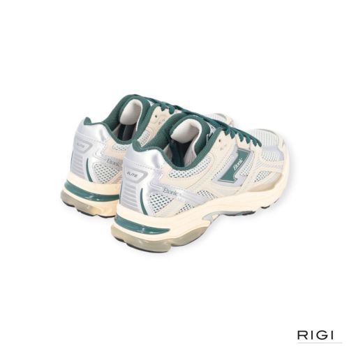 Etonic Elite Fluo in offwit leer met groen voor heren. Etonic Elite Fluo in offwit leer met groen voor heren.