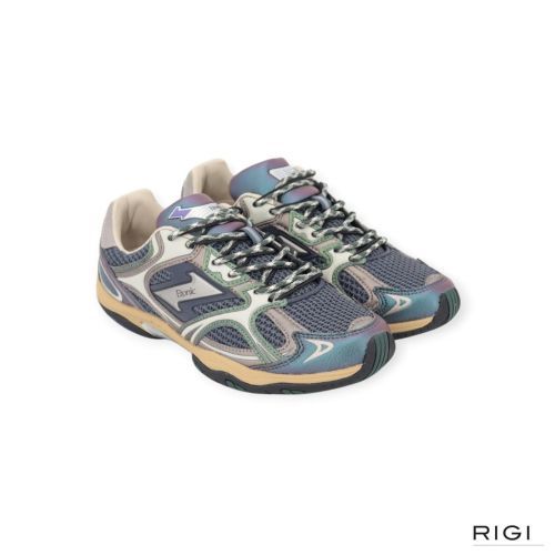 Etonic Elite Low sneaker blauw met groen suède mesh voor dames. Etonic Elite Low sneaker blauw met groen suède mesh voor dames.