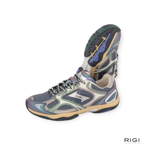 Etonic Elite Low sneaker blauw met groen suède mesh voor dames. Etonic Elite Low sneaker blauw met groen suède mesh voor dames.
