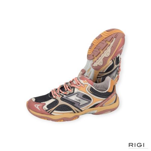 Etonic Elite Low sneaker caramel in oranje, zwart suède mesh voor dames. 