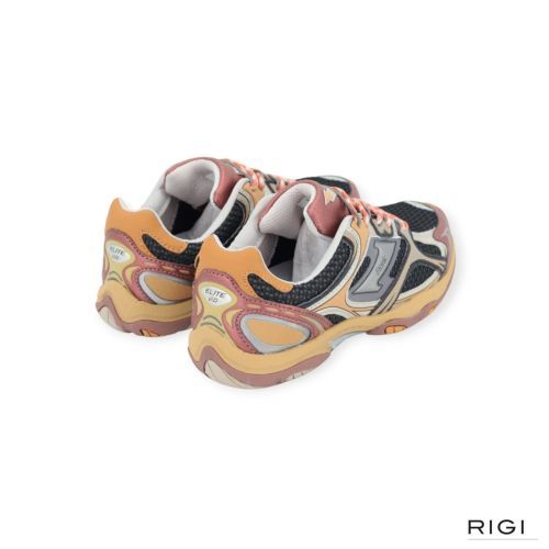 Etonic Elite Low sneaker caramel in oranje, zwart suède mesh voor dames. 