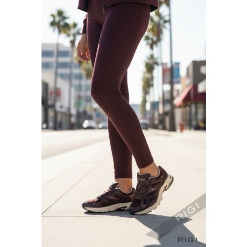Etonic Elite Premium sneaker in bordeaux leer met suède voor dames. 