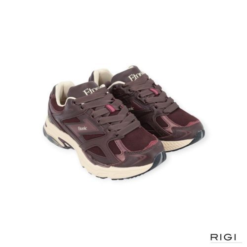 Etonic Elite Premium sneaker in bordeaux leer met suède voor dames. 