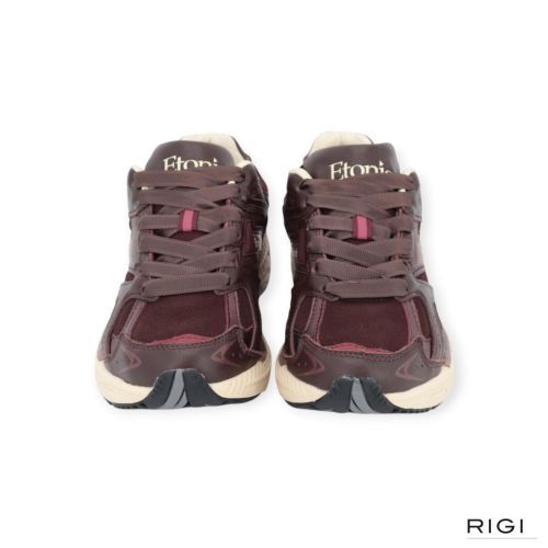 Etonic Elite Premium sneaker in bordeaux leer met suède voor dames. 
