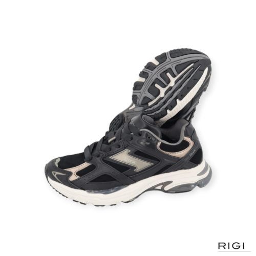 Etonic Elite Premium sneaker in zwart leer met suède voor dames. 