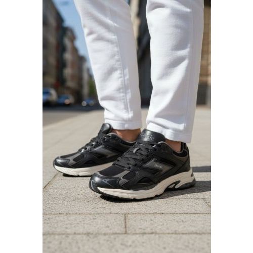 Etonic Elite Premium sneaker in zwart leer met suède voor heren. 