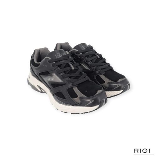 Etonic Elite Premium sneaker in zwart leer met suède voor heren. 