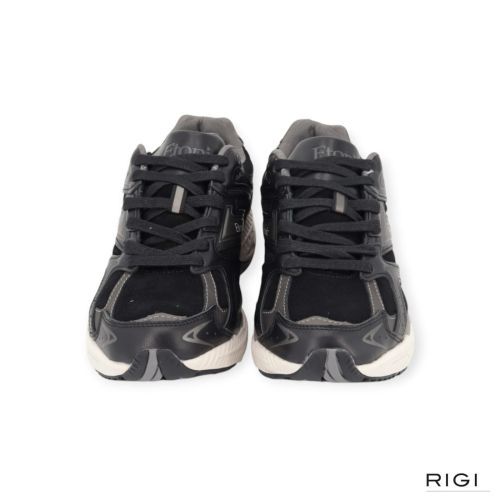 Etonic Elite Premium sneaker in zwart leer met suède voor heren. 