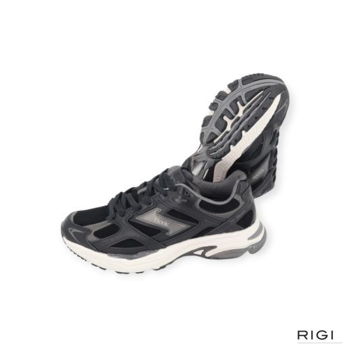 Etonic Elite Premium sneaker in zwart leer met suède voor heren. 
