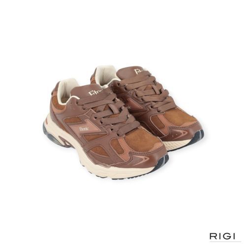 Etonic Elite Premium sneaker in cognac leer met suède voor dames. 