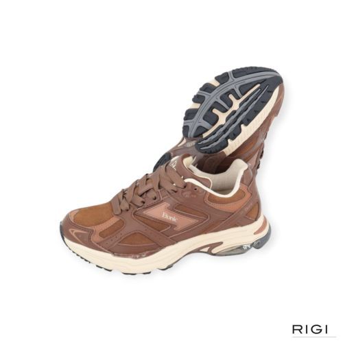 Etonic Elite Premium sneaker in cognac leer met suède voor dames. 