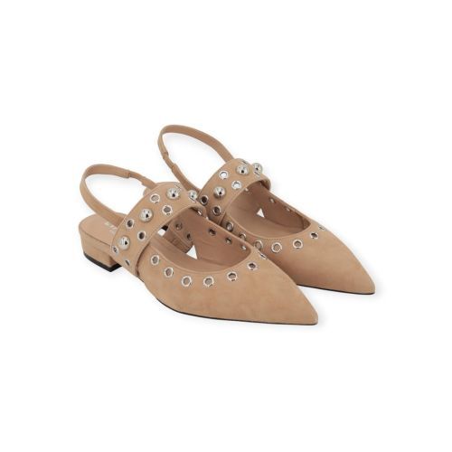 Evaluna ballerina in het zand kleur suede slingback. Evaluna ballerina in het zand kleur suede slingback.