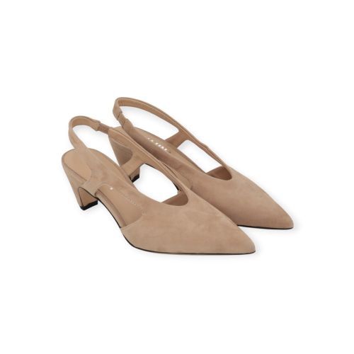 Evaluna 5612 dames pump in licht zand suede slingback. Evaluna 5612 dames pump in licht zand suede slingback.
