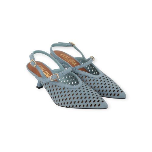 Evaluna 5615 pump in lichtblauw suède voor dames. Evaluna 5615 pump in lichtblauw suède voor dames.