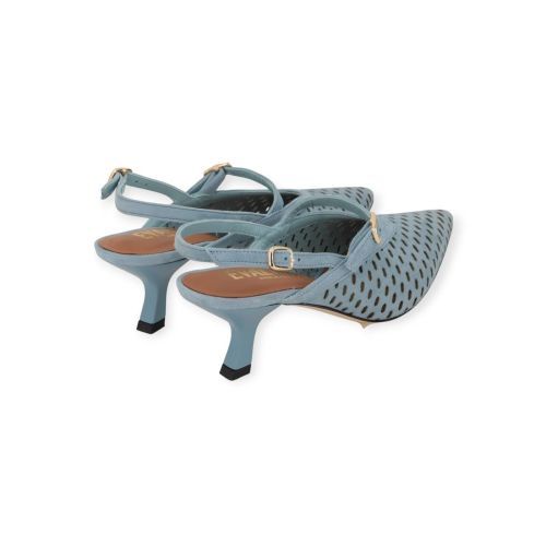 Evaluna 5615 pump in lichtblauw suède voor dames. Evaluna 5615 pump in lichtblauw suède voor dames.